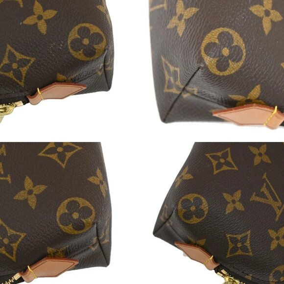 LOUIS VUITTON Pochette Cosmetic Pouch Monogram Leather Brown BN - Picture 11 of 14
